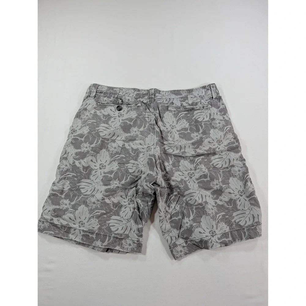 Mossimo Supply Co Mens Grey Floral Hibiscus Tropical Cargo Shorts Size 34